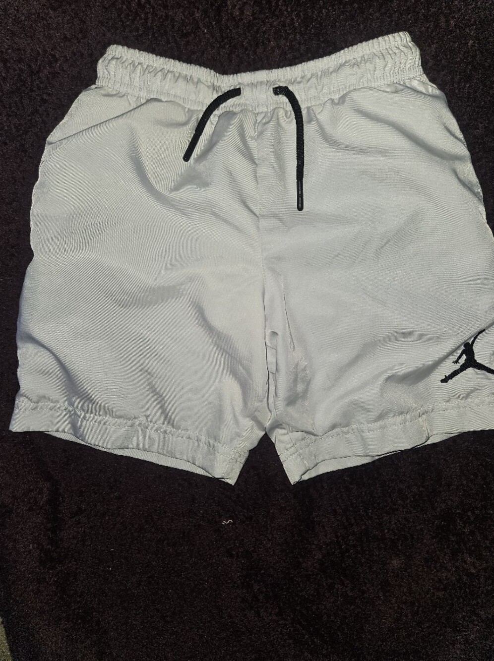 Jordan White Men's Athletic Shorts with Black Drawstring